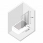 Шторка для ванни Sensi 85х150см, розсувна, прозоре скло, New Trendy
