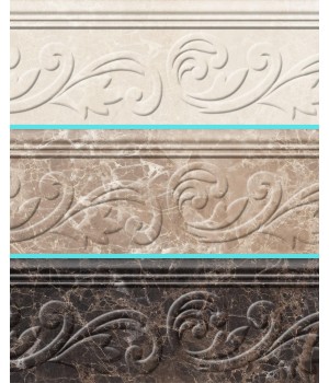 Kерамическая плитка Golden Tile Lorenzo Фриз Modern бежевый/темно-бежевый/коричневый 300х90