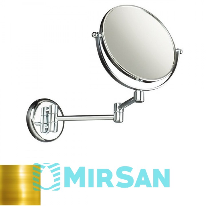 Настенное косметическое зеркало с 3-х кратным увеличением и поворотным механизмом StilHaus Ingranditori 489.16 золото