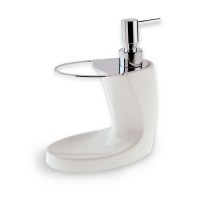 Дозатор керамический + подставка для зубных щёток StilHaus Liquid 792 white белый