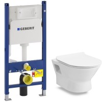 Комплект: Унітаз підвісний безободковий з сидінням Slim slow-closing Volle Fiesta 13-77-034 + Інсталяція 3 в 1 Geberit Duofix 458.126.00.1
