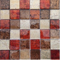 Декоративная мозаика Bareks Mix Red 300x300 cтекло
