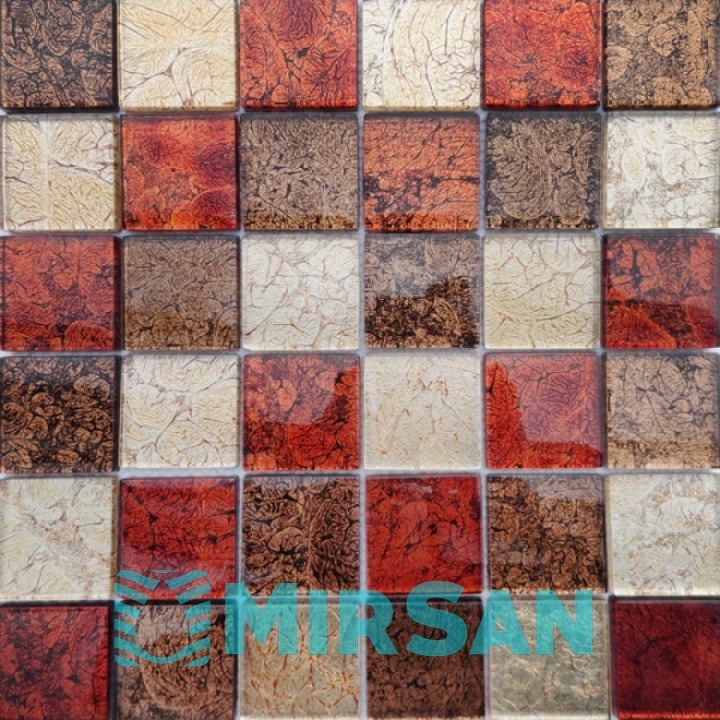 Декоративная мозаика Bareks Mix Red 300x300 cтекло