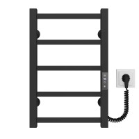 Рушникосушарка електрична Forest П6 200х600 Deffi нержавіюча сталь (Чорний, JD04, Праве підключення)