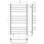Рушникосушарка електрична Lux П12 600х1100 Deffi нержавіюча сталь (Хром, JD04, Ліве підключення)