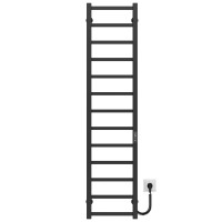 Рушникосушарка електрична Forest П13 300х1400 Deffi нержавіюча сталь (Чорний, JD04, Праве підключення)