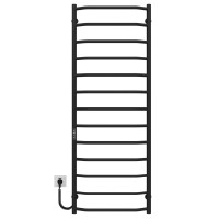 Рушникосушарка електрична Трапеція П13 500х1400 Deffi нержавіюча сталь (Чорний, JD03, Ліве підключення)