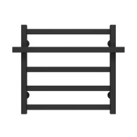 Рушникосушарка водяна Nicolе П5 500х500 Deffi нержавіюча сталь (Чорний, Нижнє підключення)