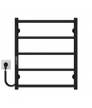 Рушникосушарка електрична Ladder П5 500х600 Deffi нержавіюча сталь (Чорний, JD03, Ліве підключення)