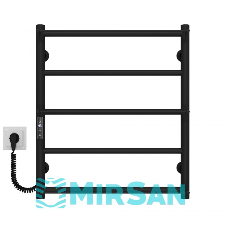 Рушникосушарка електрична Ladder П5 500х600 Deffi нержавіюча сталь (Чорний, JD03, Ліве підключення)