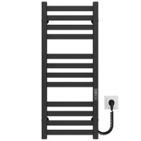 Рушникосушарка електрична Magnus П12 400х800 Deffi нержавіюча сталь (Чорний, JD04, Праве підключення)