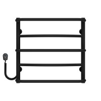 Рушникосушарка електрична Аквамікс П5 400х500 Deffi нержавіюча сталь (Чорний, EF16, Ліве підключення)