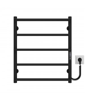 Рушникосушарка електрична Ladder П5 500х600 Deffi нержавіюча сталь (Чорний, JD03, Праве підключення)