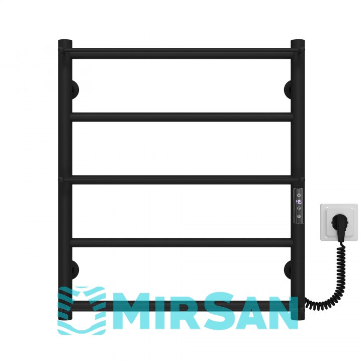 Рушникосушарка електрична Ladder П5 500х600 Deffi нержавіюча сталь (Чорний, JD03, Праве підключення)