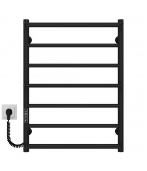 Рушникосушарка електрична Ladder П7 500х700 Deffi нержавіюча сталь (Чорний, JD03, Ліве підключення)
