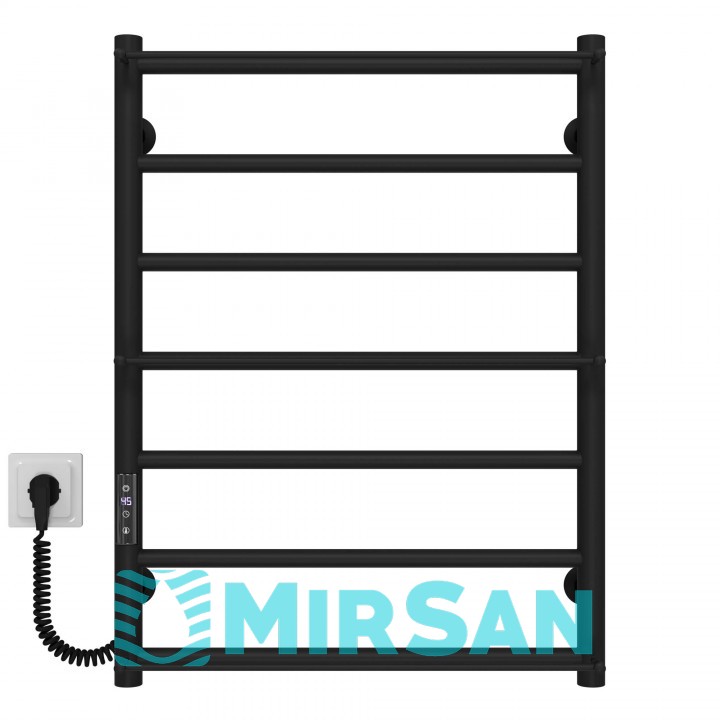 Рушникосушарка електрична Ladder П7 500х700 Deffi нержавіюча сталь (Чорний, JD03, Ліве підключення)