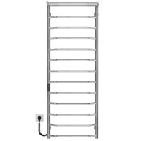 Рушникосушарка електрична Трапеція з полицею П13 500х1400 Deffi нержавіюча сталь (Хром, JD03, Ліве підключення)