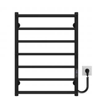 Рушникосушарка електрична Ladder П7 500х700 Deffi нержавіюча сталь (Чорний, JD03, Праве підключення)