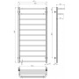 Рушникосушарка електрична Lux Hotel П11 600х1200 Deffi нержавіюча сталь (Хром, JD04, Ліве підключення)