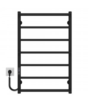 Рушникосушарка електрична Ladder П7 500х800 Deffi нержавіюча сталь (Чорний, JD03, Ліве підключення)