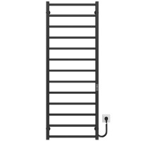 Рушникосушарка електрична Forest П13 500х1400 Deffi нержавіюча сталь (Чорний, JD04, Праве підключення)