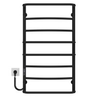 Рушникосушарка електрична Аквамікс П8 500х900 Deffi нержавіюча сталь (Чорний, JD03, Ліве підключення)