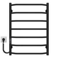 Рушникосушарка електрична Трапеція П7 500х700 Deffi нержавіюча сталь (Чорний, JD03, Ліве підключення)