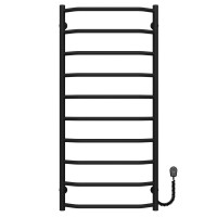 Рушникосушарка електрична Трапеція П10 500х1100 Deffi нержавіюча сталь (Чорний, EF16, Праве підключення)