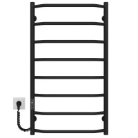 Рушникосушарка електрична Трапеція П8 500х900 Deffi нержавіюча сталь (Чорний, JD03, Ліве підключення)