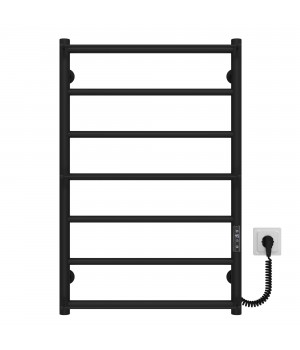 Рушникосушарка електрична Ladder П7 500х800 Deffi нержавіюча сталь (Чорний, JD03, Праве підключення)