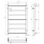 Рушникосушарка електрична Ladder П7 500х800 Deffi нержавіюча сталь (Чорний, JD03, Праве підключення)