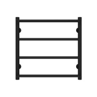 Рушникосушарка водяна Ladder П4 400х500 Deffi нержавіюча сталь (Чорний, Бокове ліве підключення)