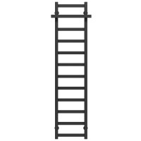 Рушникосушарка водяна Nicolе П12 400х1400 Deffi нержавіюча сталь (Чорний, Бокове ліве підключення)