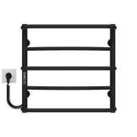 Рушникосушарка електрична Аквамікс П5 500х500 Deffi нержавіюча сталь (Чорний, JD03, Ліве підключення)