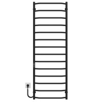 Рушникосушарка електрична Трапеція П14 500х1500 Deffi нержавіюча сталь (Чорний, JD03, Ліве підключення)