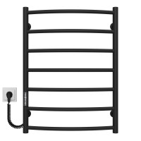 Рушникосушарка електрична Класік П7 500х700 Deffi нержавіюча сталь (Чорний, JD03, Ліве підключення)