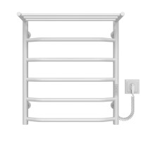 Рушникосушарка електрична Трапеція з полицею П6 500х600 Deffi нержавіюча сталь (Білий, WD03, Праве підключення)