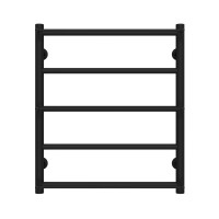 Рушникосушарка водяна Ladder П5 500х600 Deffi нержавіюча сталь (Чорний, Бокове ліве підключення)