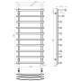 Рушникосушарка електрична Lotos П10 500х1200 Deffi нержавіюча сталь (Хром, JD04, Праве підключення)