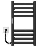 Рушникосушарка електрична Magnus П8 400х600 Deffi нержавіюча сталь (Чорний, JD04, Ліве підключення)