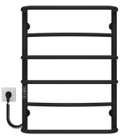 Рушникосушарка електрична Аквамікс П6 400х700 Deffi нержавіюча сталь (Чорний, JD03, Ліве підключення)