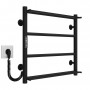 Рушникосушарка електрична Ladder П4 400х500 Deffi нержавіюча сталь (Чорний, JD03, Ліве підключення)