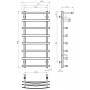 Рушникосушарка електрична Lotos П8 400х1000 Deffi нержавіюча сталь (Чорний, JD04, Ліве підключення)