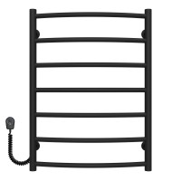 Рушникосушарка електрична Класік П7 500х700 Deffi нержавіюча сталь (Чорний, EF16, Ліве підключення)