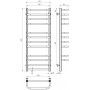 Рушникосушарка електрична Lux П12 400х1100 Deffi нержавіюча сталь (Хром, JD04, Праве підключення)