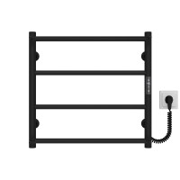 Рушникосушарка електрична Ladder П4 400х500 Deffi нержавіюча сталь (Чорний, JD03, Праве підключення)