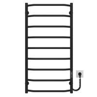 Рушникосушарка електрична Трапеція П9 500х1000 Deffi нержавіюча сталь (Чорний, JD03, Праве підключення)