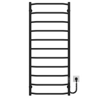 Рушникосушарка електрична Трапеція П11 500х1200 Deffi нержавіюча сталь (Чорний, JD03, Праве підключення)