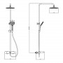 Devit 37520121 FRESH Термостатична душова система з подовженою трубкою верхнього душу, хром