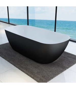 Devit 18056110B LAGUNA Ванна окремостояча з кольоровим фасадом, чорний матовий 1800x800x560